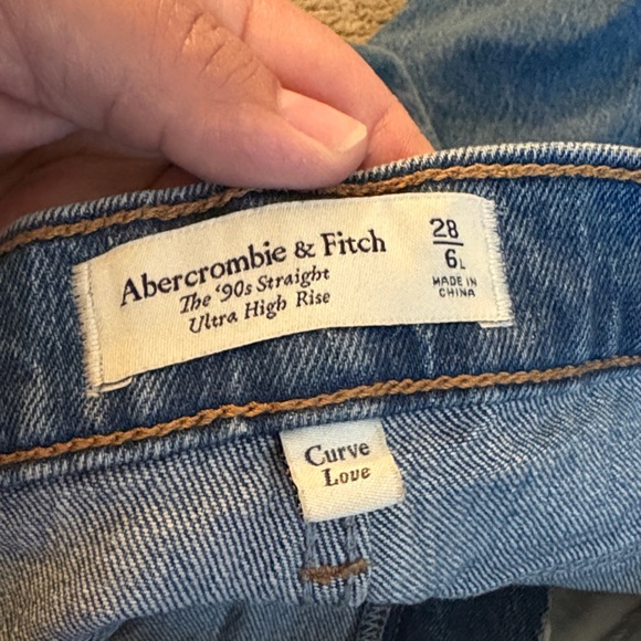 Abercrombie & Fitch The 90’s Straight Ultra High Rise 28 6L Long Curve Love - Picture 3 of 11
